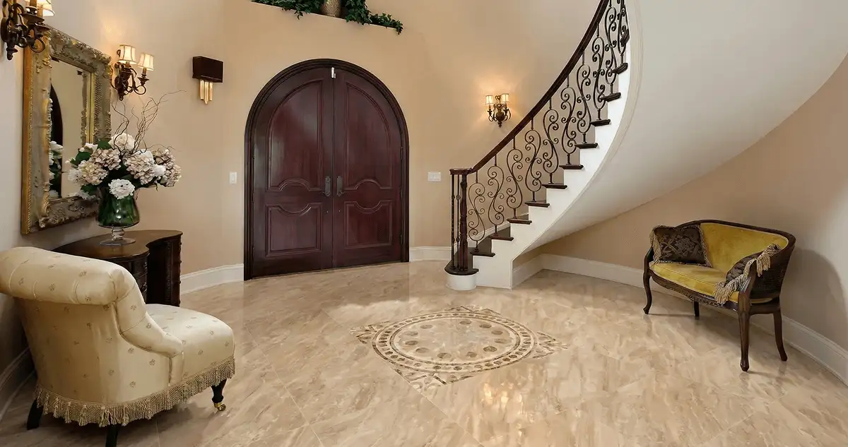 Entrance hall with professionally installed ceramic tile flooring in Detroit MI