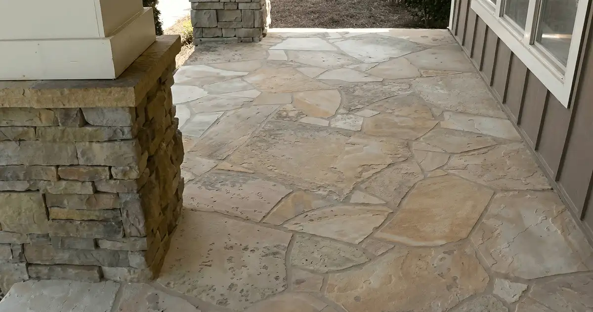 House entrance with professionally installed stone flooring in Detroit MI